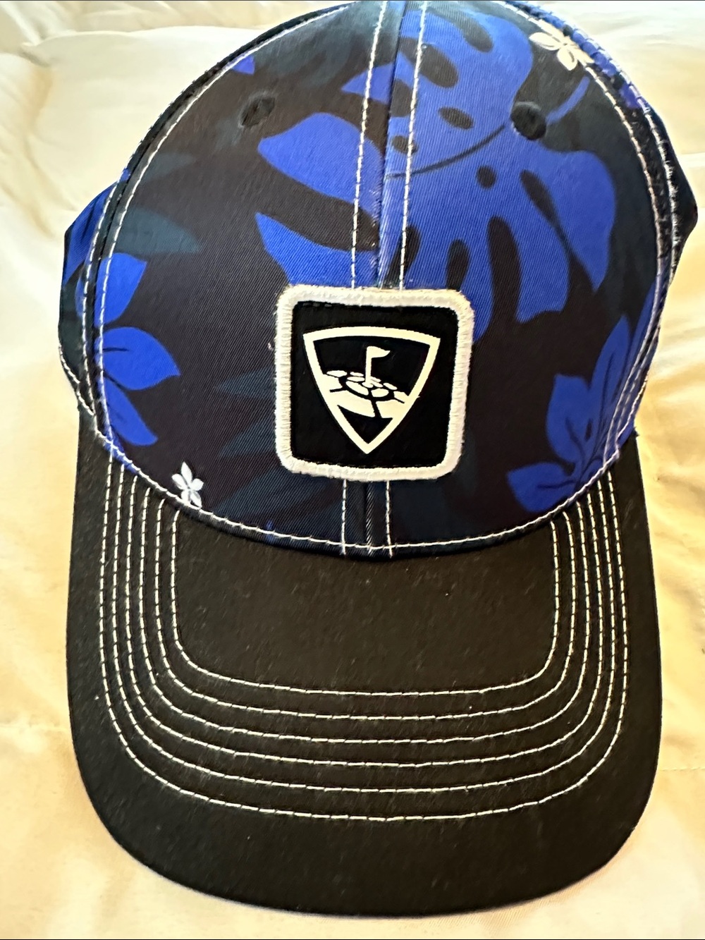 Mens Blue Floral Golf Logo Cap - Unbranded